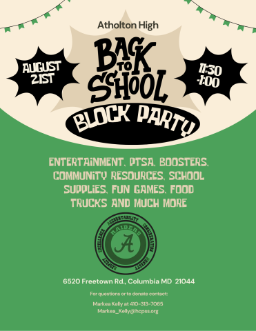 New Student Orientation, Block Party & Back to School Night Events